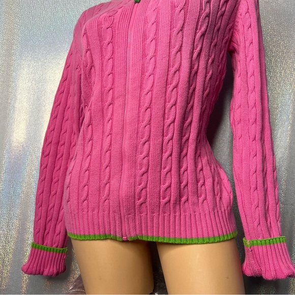 Lily Pulitzer sweater cable knit vintage white label 80s/90s watermelon pink โจ - Picture 8 of 8